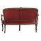 Banco de sofá vintage tapizado en rojo, Imagen 2