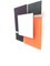 Postmodern Black and Orange Wall Mirrors attributed to Ettore Sottsass, 1980s, Set of 2 4