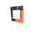 Postmodern Black and Orange Wall Mirrors attributed to Ettore Sottsass, 1980s, Set of 2 3