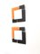 Postmodern Black and Orange Wall Mirrors attributed to Ettore Sottsass, 1980s, Set of 2 2