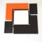 Miroirs Mural Postmodernes Noirs et Orange attribués à Ettore Sottsass, 1980s, Set de 2 7