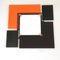 Specchi da parete postmoderni neri e arancioni attribuiti a Ettore Sottsass, anni '80, set di 2, Immagine 7