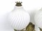 Large Vintage Two-Light Opaline Glass and Brass Sconce by Arredoluce, 1950s 3