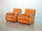 Vintage French Leather Lounge Chairs, 1980s, Set of 2 2