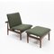 Lounge Chair and Ottoman Japan Series by Finn Juhl for France & Søn / France & Daverkosen, 1960s, Set of 2 3