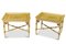Chippendale Faux Bamboo Tray Top Side Tables on X-Frame Bases, 1990s, Set of 2 3