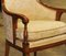 William IV Bergere Armchairs with Cream Damask Upholstery, 1990s, Set of 2, Image 6