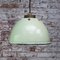 Vintage Brass and Enamel Pendant Light with Opaline Glass 5