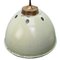 Vintage Brass and Enamel Pendant Light with Opaline Glass 3
