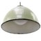 Vintage Brass and Enamel Pendant Light with Opaline Glass 1