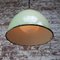Vintage Brass and Enamel Pendant Light with Opaline Glass 6