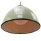 Vintage Brass and Enamel Pendant Light with Opaline Glass 4