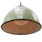 Vintage Brass and Enamel Pendant Light with Opaline Glass, Image 4