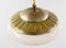 French Art Deco Glass & Brass Ceiling Pendant, 1950s 7