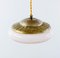 French Art Deco Glass & Brass Ceiling Pendant, 1950s, Image 2