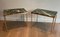 Brass Coffee Tables in Green Marble Tops in the style of Maison Jansen, 1940s, Set of 2 2