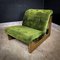 Mid-Century Armchair Green Fabric with Oak Wood 1