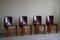 Mid-Century Italian Modern Leather Chairs in the style of Tobia Scarpa, 1960s, Set of 4 4