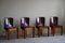 Mid-Century Italian Modern Leather Chairs in the style of Tobia Scarpa, 1960s, Set of 4, Image 4