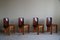 Mid-Century Italian Modern Leather Chairs in the style of Tobia Scarpa, 1960s, Set of 4, Image 2