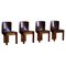 Mid-Century Italian Modern Leather Chairs in the style of Tobia Scarpa, 1960s, Set of 4, Image 1
