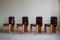 Mid-Century Italian Modern Leather Chairs in the style of Tobia Scarpa, 1960s, Set of 4 12