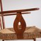 Italian Sculptural Armchair in Cherrywood and Natural Straw by Paolo Buffa, 1952 2