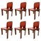 Vintage Leather 121 Chairs by Tobia Scarpa for Cassina, 1967, Set of 6, Image 1
