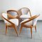 Mid-Century Chairs in Beech & Looped Fabric by Charles Ramos, 1950s, Set of 4 9