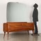 Vintage Walnut Veneer Glass Top with Mirror Dressing Table, 1960s 2