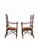 Bamboo and Brass Armchairs and Table, Italy, 1970s, Set of 3 3