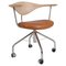 Pp502 Swivel Chair in Oak and Leather attributed to Hans J. Wegner for PP Møbler, Denmark, 2010s, Image 1