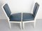 Französische Esszimmerstühle aus lackiertem Holz & blauem Skai, 1960er, 6 . Set 7