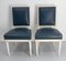 French Dining Chairs in Painted Wood & Blue Skai, 1960s, Set of 6 5