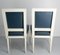 French Dining Chairs in Painted Wood & Blue Skai, 1960s, Set of 6 9