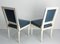 French Dining Chairs in Painted Wood & Blue Skai, 1960s, Set of 6 8