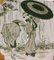 Plato japonés de cerámica decorado con Geisha y Peasan, Francia, años 60, Imagen 4