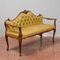 Sofa in Yellow Velvet and Carved Wood, 1970s 2