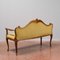 Sofa in Yellow Velvet and Carved Wood, 1970s 5