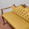 Sofa aus gelbem Samt & geschnitztem Holz, 1970er 4