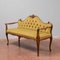 Sofa aus gelbem Samt & geschnitztem Holz, 1970er 3