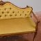 Sofa aus gelbem Samt & geschnitztem Holz, 1970er 8