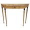 Mid-Century Italian Wood Brass Wall Console Table with Marble Top, 1950s, Image 1
