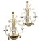 Silver, Wrought Iron and Glass Wall Lights attributed to Banci, Italy, 1940s, Set of 2 1