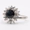 Vintage 18k White Gold Sapphire & Diamonds Ring, 1960s, Image 4