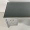 Vintage Double Pedestal Polished Steel & Metal Desk with Brass Handles 4