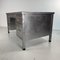 Vintage Double Pedestal Polished Steel & Metal Desk with Brass Handles 10