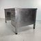 Vintage Double Pedestal Polished Steel & Metal Desk with Brass Handles, Image 10