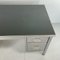 Vintage Double Pedestal Polished Steel & Metal Desk with Brass Handles 5