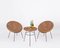 Chaises et Table Basse Mid-Century en Rotin, Osier et Fer, Italie, 1960s 3